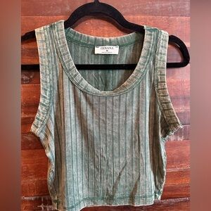 Zenana Outfitters Green Striped Tank Top